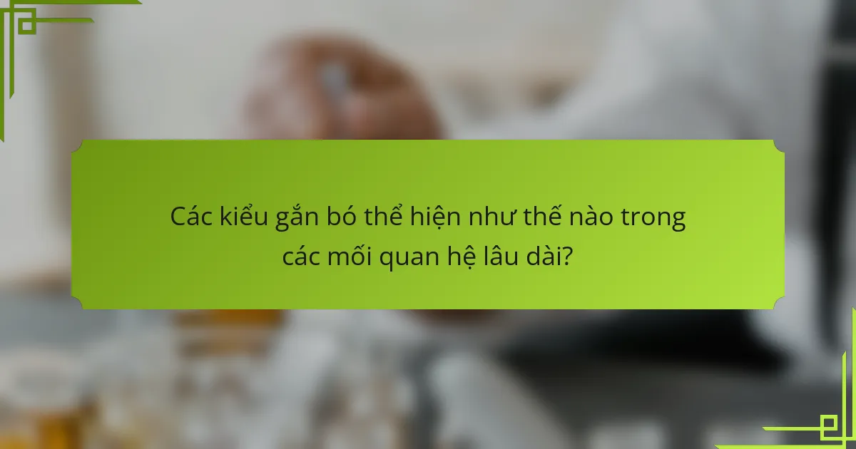 Các kiểu gắn bó thể hiện như thế nào trong các mối quan hệ lâu dài?
